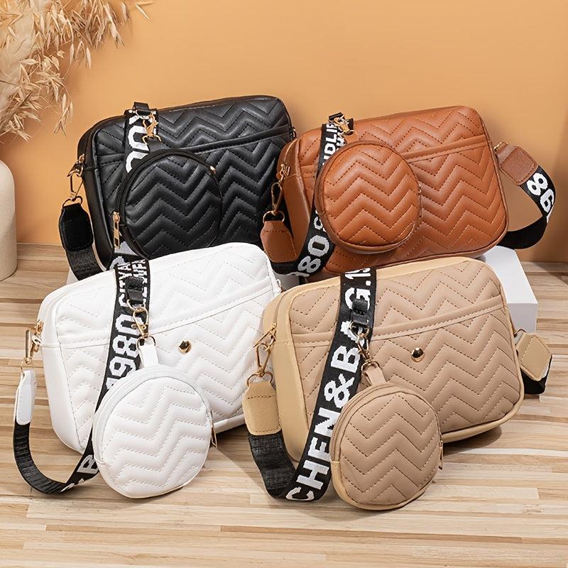 Quilted Shoulder Bag With Coin Purse Small Crossbody Bag