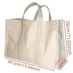 Large Capacity Canvas Tote Bag Durable Lightweight Shoulder Bag