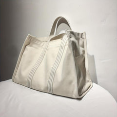 Large Capacity Canvas Tote Bag Durable Lightweight Shoulder Bag