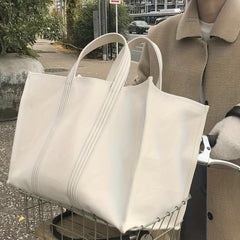 Large Capacity Canvas Tote Bag Durable Lightweight Shoulder Bag