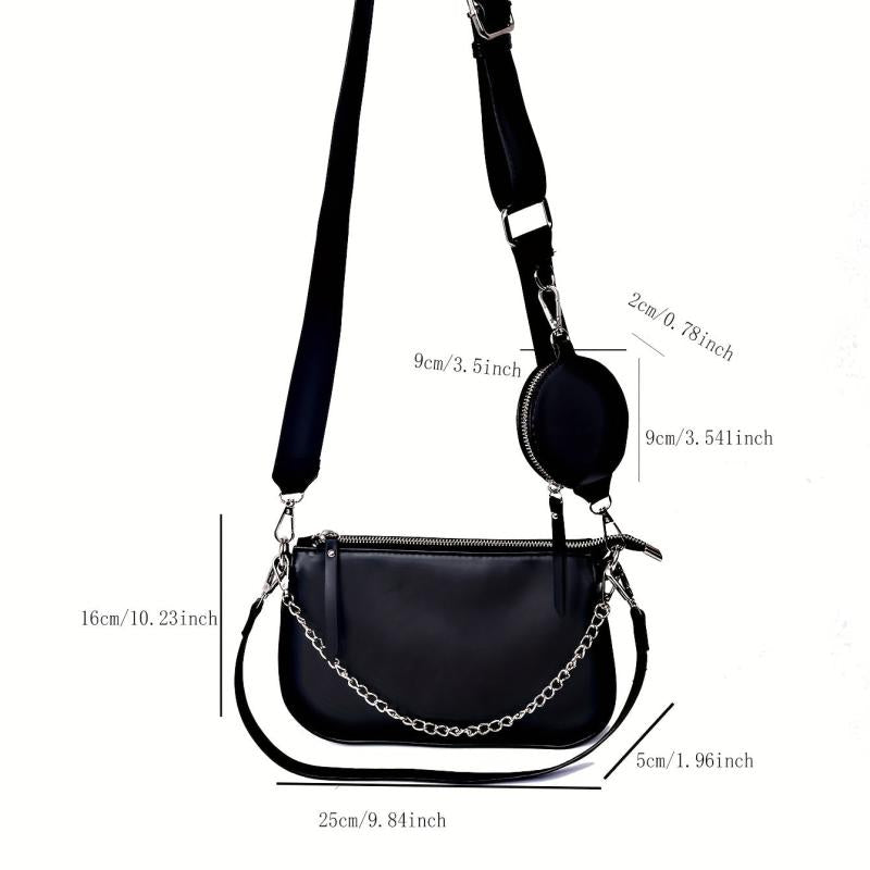 3-in-1 Crossbody Bag Chain Underarm Bag Versatile Shoulder Bag With Coin Purses