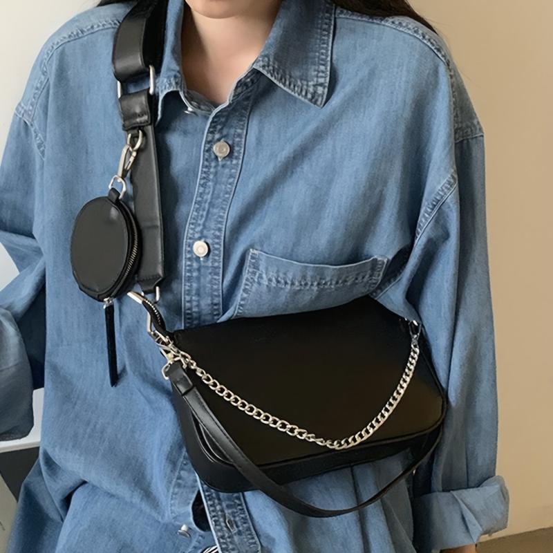 3-in-1 Crossbody Bag Chain Underarm Bag Versatile Shoulder Bag With Coin Purses