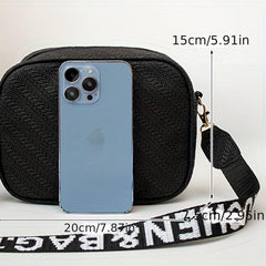 Embroidered Crossbody Bag Stylish Shoulder Phone Bag Women's Casual Handbag