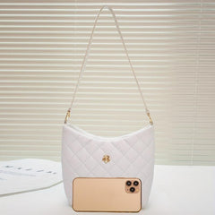Quilted Detail Shoulder Bag Solid Classic Bag Women's All Match Bag F
