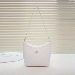 Quilted Detail Shoulder Bag Solid Classic Bag Women's All Match Bag F