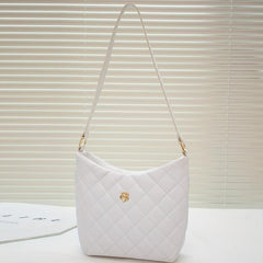 Quilted Detail Shoulder Bag Solid Classic Bag Women's All Match Bag F