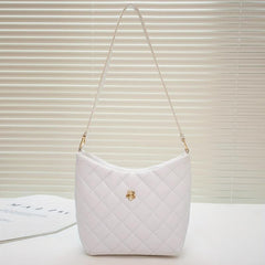 Quilted Detail Shoulder Bag Solid Classic Bag Women's All Match Bag F