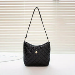 Quilted Detail Shoulder Bag Solid Classic Bag Women's All Match Bag F
