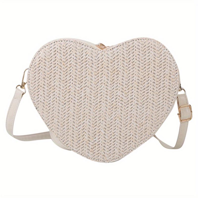 Minimalist Love Shoulder Bag Zipper Straw Coin Purse Crossbody Bag