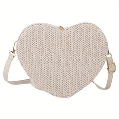 Minimalist Love Shoulder Bag Zipper Straw Coin Purse Crossbody Bag