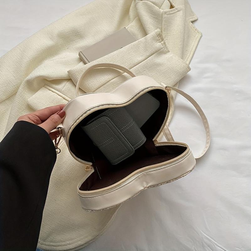 Minimalist Love Shoulder Bag Zipper Straw Coin Purse Crossbody Bag