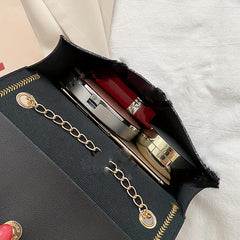 Glitter Sequins Colorblock Shoulder Bag with Tassel Decor