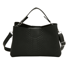 Snakeskin Pattern Handbag Contrast Crossbody Bag PU Leather Shoulder Purse