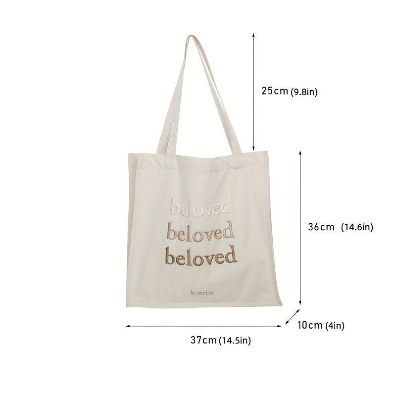 Literary Embroidery Shoulder Bag Large Capacity Shopping Tote