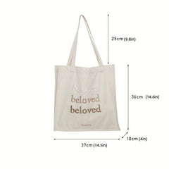 Literary Embroidery Shoulder Bag Large Capacity Shopping Tote