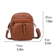 Women's Solid Retro Shoulder Bag Faux Leather Crossbody Bag