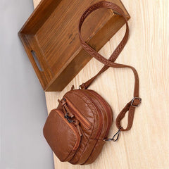 Women's Solid Retro Shoulder Bag Faux Leather Crossbody Bag