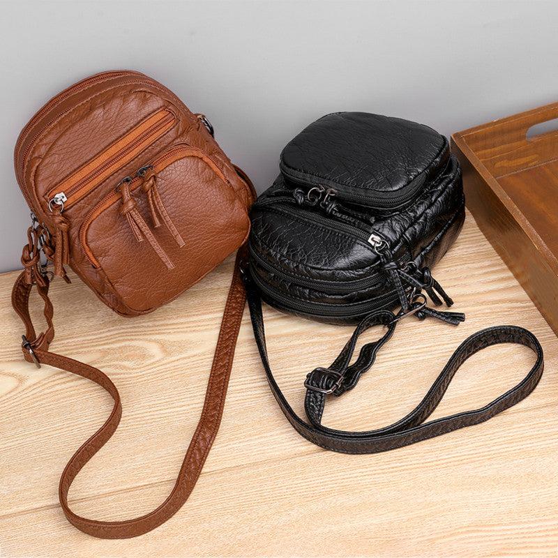 Women's Solid Retro Shoulder Bag Faux Leather Crossbody Bag