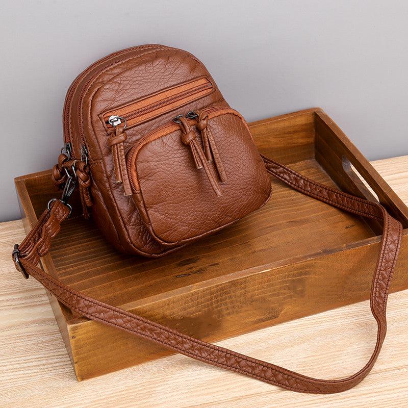 Women's Solid Retro Shoulder Bag Faux Leather Crossbody Bag