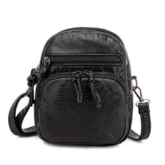 Women's Solid Retro Shoulder Bag Faux Leather Crossbody Bag