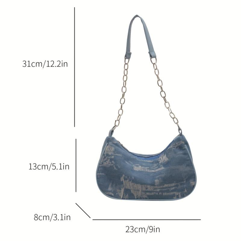 Y2K Denim Shoulder Bag Women's Crossbody Purse