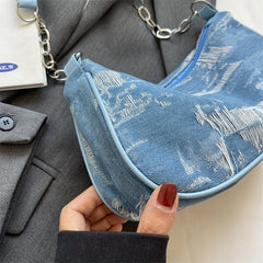 Y2K Denim Shoulder Bag Women's Crossbody Purse