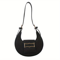 Mini Crescent Shoulder Bag PU Leather Underarm Purse