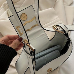 Mini Crescent Shoulder Bag PU Leather Underarm Purse
