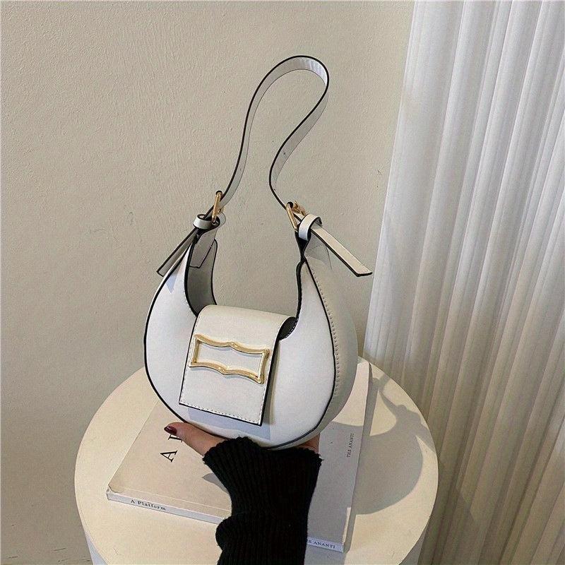Mini Crescent Shoulder Bag PU Leather Underarm Purse