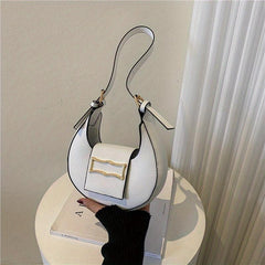 Mini Crescent Shoulder Bag PU Leather Underarm Purse