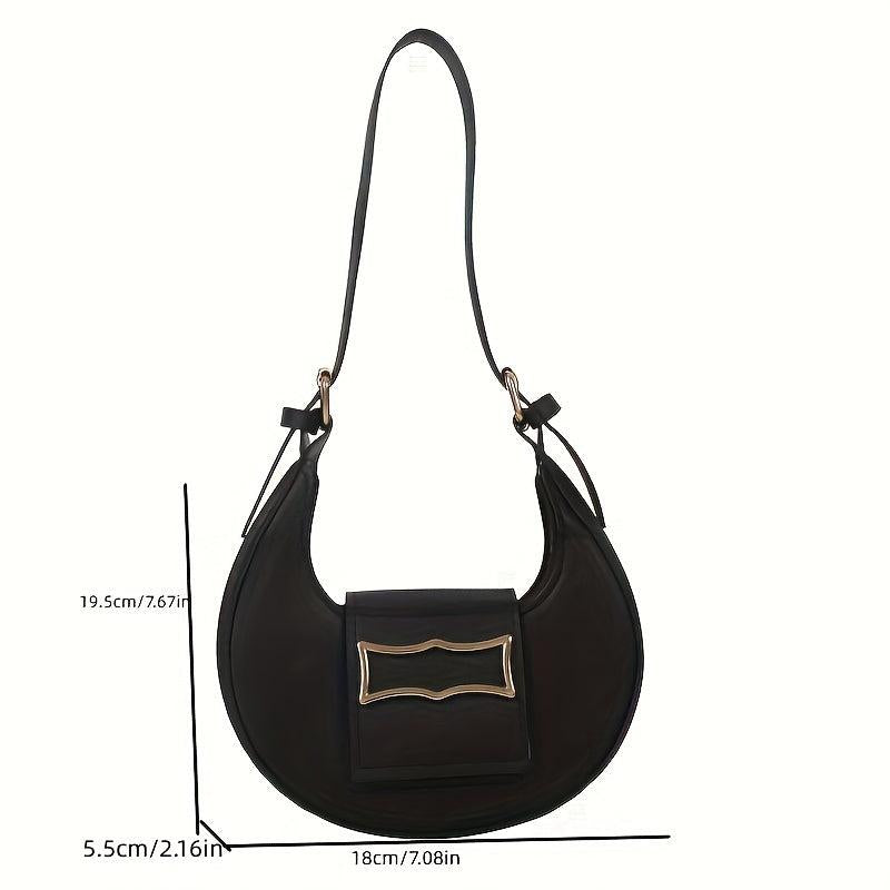 Mini Crescent Shoulder Bag PU Leather Underarm Purse