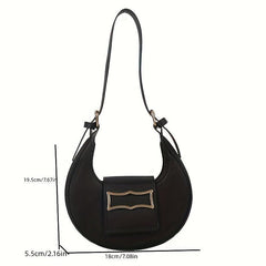 Mini Crescent Shoulder Bag PU Leather Underarm Purse