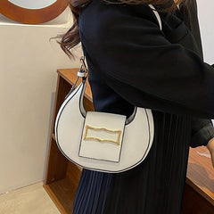 Mini Crescent Shoulder Bag PU Leather Underarm Purse