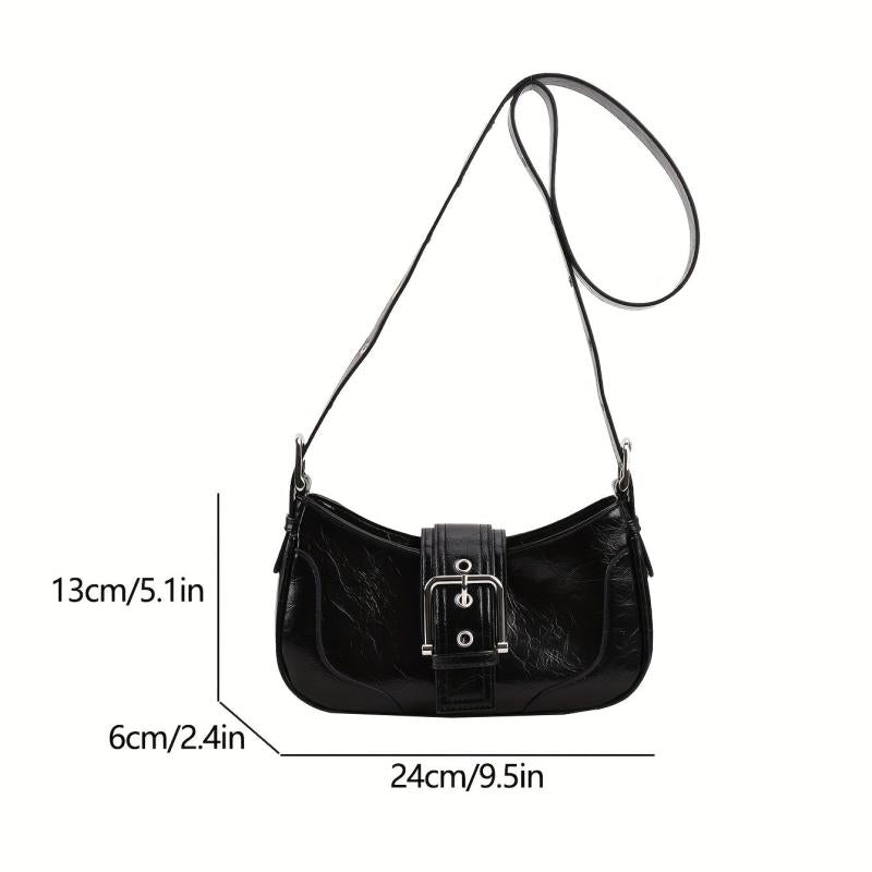 Eyelet Buckle Decor Baguette Bag Y2K Hot Girls Shoulder Bag