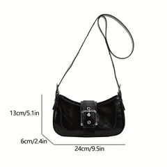 Eyelet Buckle Decor Baguette Bag Y2K Hot Girls Shoulder Bag