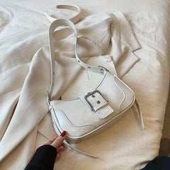 Eyelet Buckle Decor Baguette Bag Y2K Hot Girls Shoulder Bag