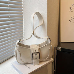 Eyelet Buckle Decor Baguette Bag Y2K Hot Girls Shoulder Bag