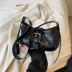 Eyelet Buckle Decor Baguette Bag Y2K Hot Girls Shoulder Bag