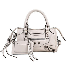 Stylish Motorcycle Shoulder Bag Zipper Crossbody Bag Portable Storage