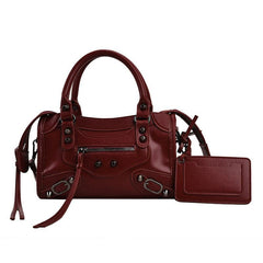 Stylish Motorcycle Shoulder Bag Zipper Crossbody Bag Portable Storage
