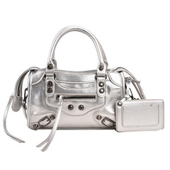 Stylish Motorcycle Shoulder Bag Zipper Crossbody Bag Portable Storage