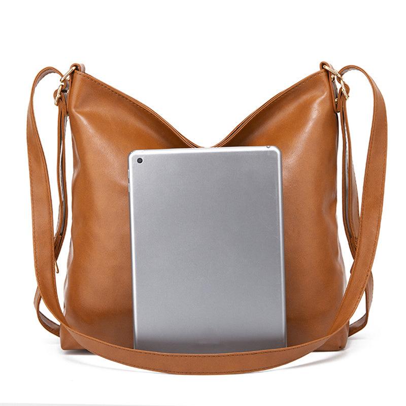 Retro PU Leather Backpack Large Capacity Crossbody Bag