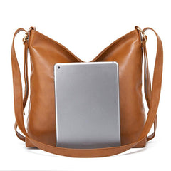 Retro PU Leather Backpack Large Capacity Crossbody Bag