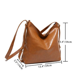 Retro PU Leather Backpack Large Capacity Crossbody Bag