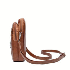 Retro Style Crossbody Bag Solid Shoulder Purse Casual Mobile Phone Bag