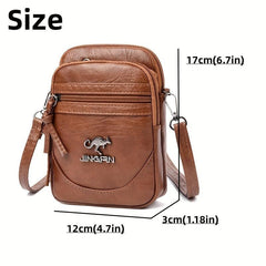 Retro Style Crossbody Bag Solid Shoulder Purse Casual Mobile Phone Bag