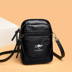 Retro Style Crossbody Bag Solid Shoulder Purse Casual Mobile Phone Bag