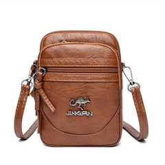 Retro Style Crossbody Bag Solid Shoulder Purse Casual Mobile Phone Bag