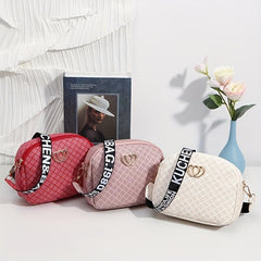 Heart Decor Mini PU Crossbody Bag for Women