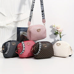 Heart Decor Mini PU Crossbody Bag for Women